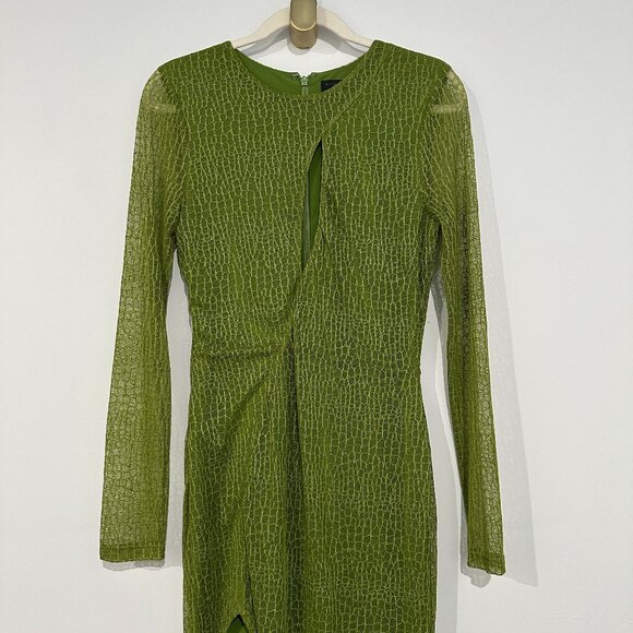 Michael Costello x REVOLVE Lauren Green Maxi Dress High Slit Long Sleeve - Picture 5 of 16